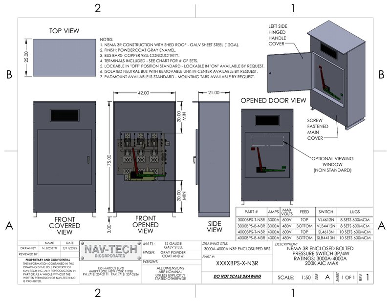 N3R 3000A-4000A BPS drawing